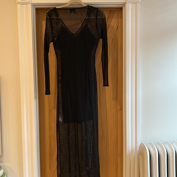NWOT Cleobella Embroidered V-Neck Maxi Dress, Black, SM - Picture 4 of 8